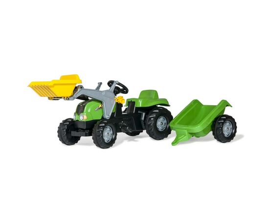 Веломобиль Rolly Toys Трактор с прицепом и ковшом rollyKid-X зелено-желтый (023134), изображение 2 Веломобиль Rolly Toys Трактор с прицепом и ковшом rollyKid-X зелено-желтый (023134), изображение 2