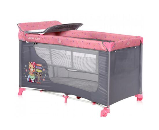Дитячий манеж Bertoni/Lorelli MOONLIGHT 2L (pink travel)