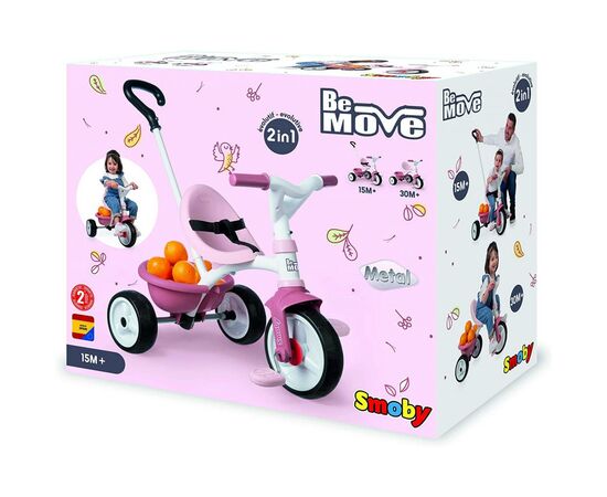 Детский велосипед Smoby Be Move 2 в 1 с багажником Розовый (740332), изображение 3 Детский велосипед Smoby Be Move 2 в 1 с багажником Розовый (740332), изображение 3