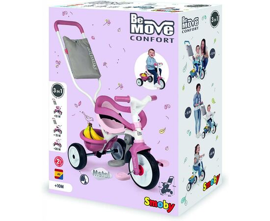 Детский велосипед Smoby Be Move Комфорт 3 в 1 розовый (740415), изображение 3 Детский велосипед Smoby Be Move Комфорт 3 в 1 розовый (740415), изображение 3