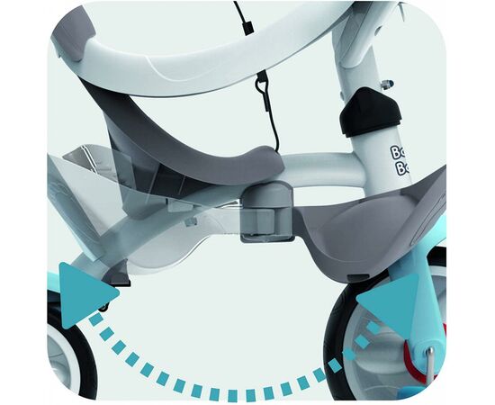 Детский велосипед Smoby с козырьком, багажником и сумкой Голубой (741400), изображение 5 Детский велосипед Smoby с козырьком, багажником и сумкой Голубой (741400), изображение 5