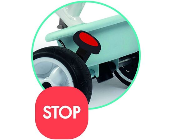 Детский велосипед Smoby с козырьком, багажником и сумкой Голубой (741400), изображение 6 Детский велосипед Smoby с козырьком, багажником и сумкой Голубой (741400), изображение 6