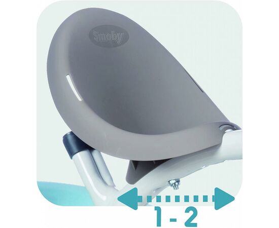 Детский велосипед Smoby с козырьком, багажником и сумкой Голубой (741400), изображение 7 Детский велосипед Smoby с козырьком, багажником и сумкой Голубой (741400), изображение 7