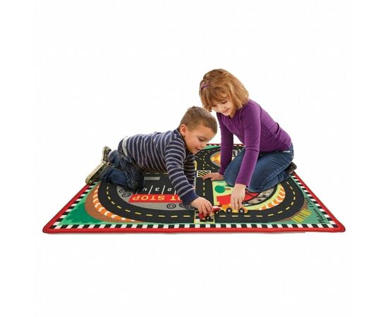 Детский коврик Melissa&Doug Гоночная трасса с машинками (MD19401), изображение 2 Детский коврик Melissa&Doug Гоночная трасса с машинками (MD19401), изображение 2
