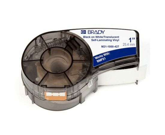Стрічка для принтера етикеток Brady Self-laminating Vinyl, 2.7 - 5.1 мм., Black on White (M21-1000-427)