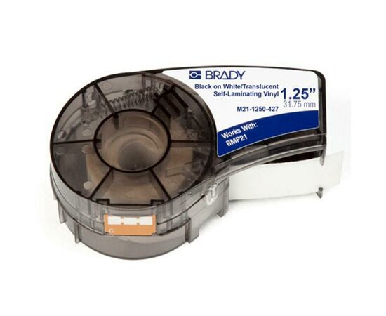Стрічка для принтера етикеток Brady Self-laminating Vinyl, 3.2 - 5.7 мм., Black on White (M21-1250-427)