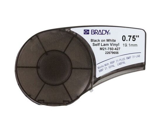 Стрічка для принтера етикеток Brady Self-laminating Vinyl, 2 - 3 мм., Black on White (M21-750-427)