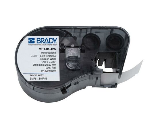 Етикет-стрічка Brady для принтеров BMP51/BMP53, 40 мм, 200 шт, "флажок" (MFT-01-425)