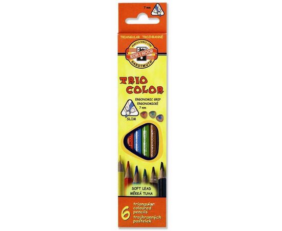 Карандаши цветные Koh-i-Noor 3131 Triocolor, 6шт, set of triangular coloured pencils (3131006004KS)