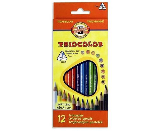 Карандаши цветные Koh-i-Noor 3132 Triocolor, 12шт, set of triangular coloured pencils (3132012004KS)