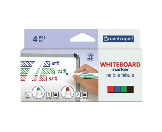 Маркер Centropen Board 8559 2,5 мм, round tip, SET 4colors (картон) (8559/4/CB)