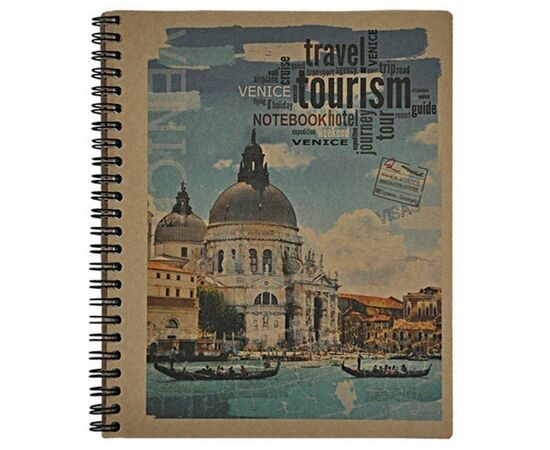 Блокнот Buromax spiral side, А5, 80sheets, KRAFT, square (assorted) (BM.2415)