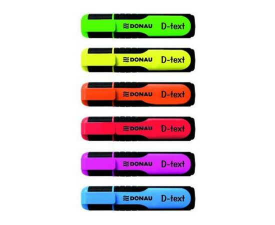 Маркер Donau highlighter pen "D-Text", chisel tip, SET 6 colors (7358906PL-99)