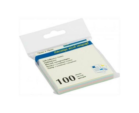 Бумага для заметок Buromax with adhesive layer 76х76мм, 100sheets, pastel colors mix (BM.2312-10), изображение 2 Бумага для заметок Buromax with adhesive layer 76х76мм, 100sheets, pastel colors mix (BM.2312-10), изображение 2