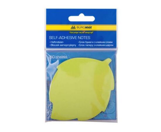 Бумага для заметок Buromax with adhesive layer "Leaf", 50 sheets, NEON colors mix (BM.2367-99), изображение 2 Бумага для заметок Buromax with adhesive layer "Leaf", 50 sheets, NEON colors mix (BM.2367-99), изображение 2