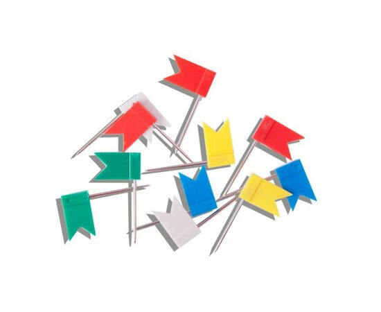 Кнопки Buromax push pins FLAGS, 30шт (BM.5152), изображение 2 Кнопки Buromax push pins FLAGS, 30шт (BM.5152), изображение 2