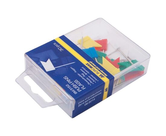 Кнопки Buromax push pins FLAGS, 30шт (BM.5152)