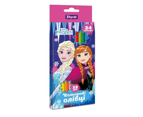 Олівці кольорові 1 вересня Frozen двокольорові 12 шт (290619)