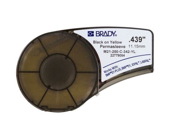 Етикетка Brady термозбіжна трубка, 2.39 - 5.46, Black on Yellow (M21-250-C-342-YL)