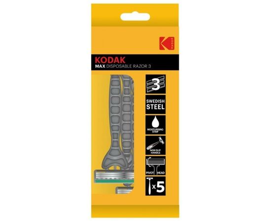 Бритва Kodak MAX 3 silver/black, 5 шт (30419971)