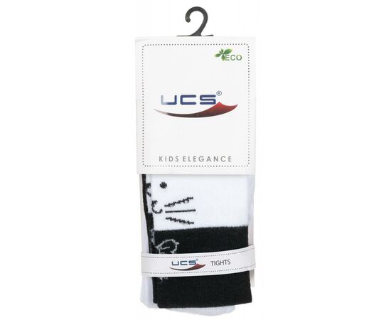 Колготки UCS Socks с котиком (M0C0301-2116-3G-whiteblack), изображение 2 Колготки UCS Socks с котиком (M0C0301-2116-3G-whiteblack), изображение 2