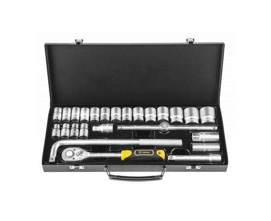 Набор инструментов Topex торцевых ключей 25 шт., 1/2 ", металлический кейс (38D850), изображение 2