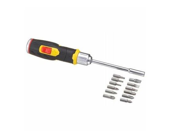 Отвертка Stanley "FatMax" с храповым мех. + 12 бит (FMHT0-62691)