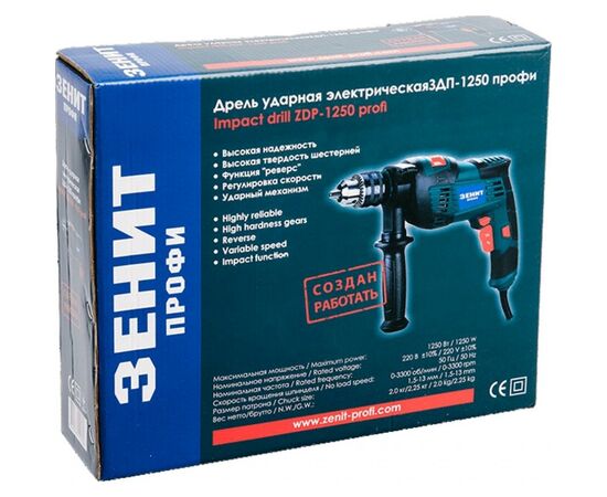 Дрель Зеніт ЗДП-1250 профи (845254), изображение 6 Дрель Зеніт ЗДП-1250 профи (845254), изображение 6