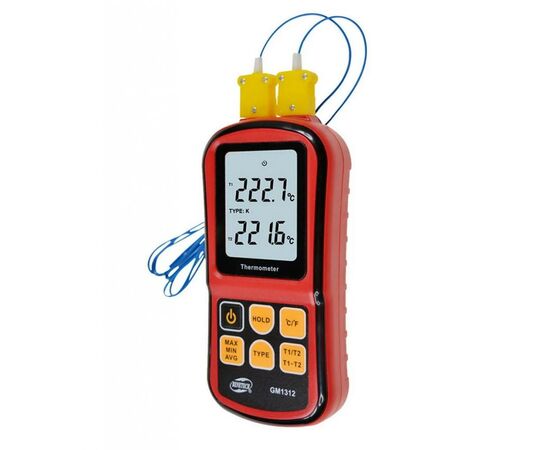 Термометр термопара Benetech цифровий двоканальний -250-1767°C (GM1312)