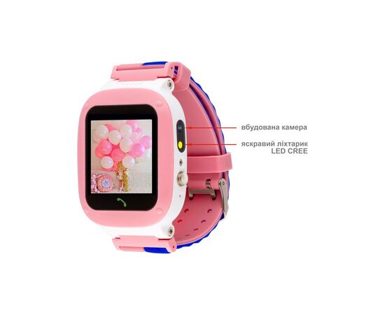 Смарт-часы Amigo GO004 Splashproof Camera+LED Pink, изображение 3 Смарт-часы Amigo GO004 Splashproof Camera+LED Pink, изображение 3