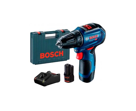Шуруповерт Bosch Professional GSR 12V-30 2x 2.0Аг, GAL 12V-40, кейс (0.601.9G9.000), зображення 2 Шуруповерт Bosch Professional GSR 12V-30 2x 2.0Аг, GAL 12V-40, кейс (0.601.9G9.000), зображення 2