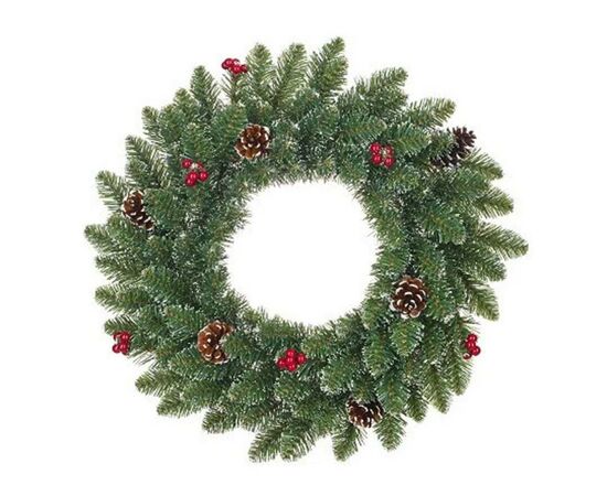 Різдвяний вінок Black Box Trees Creston Frosted Ягоди та шишки 60 см (8718861153002)