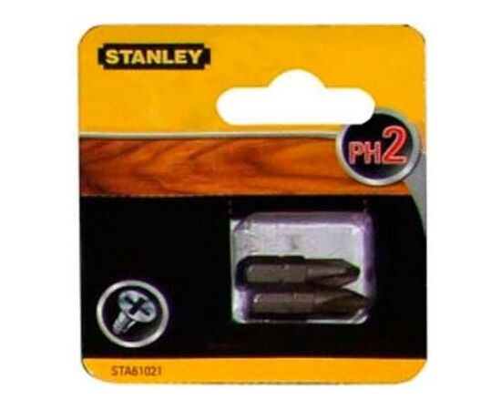 Набор бит Stanley Ph2, 25мм, 2шт. (STA61021), изображение 2 Набор бит Stanley Ph2, 25мм, 2шт. (STA61021), изображение 2