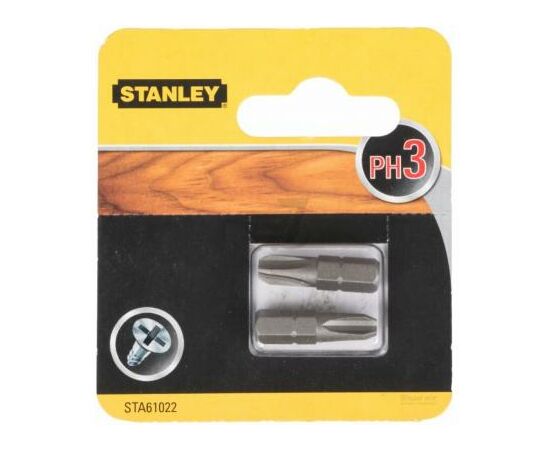 Набор бит Stanley Ph3, 25мм, 2шт. (STA61022), изображение 2 Набор бит Stanley Ph3, 25мм, 2шт. (STA61022), изображение 2