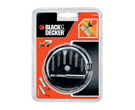 Набір біт Black&Decker 7 предм.+ магнітний тримач (A7090)