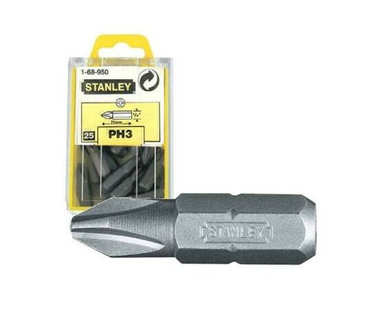 Набор бит Stanley Ph3, 25мм, 25шт. (1-68-950), изображение 2 Набор бит Stanley Ph3, 25мм, 25шт. (1-68-950), изображение 2