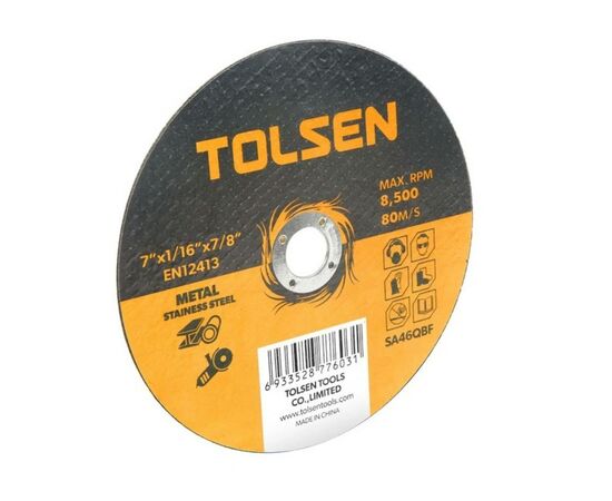 Круг отрезной Tolsen отрезной по металлу/нержавейке 125х1.0х22.2мм (76133)