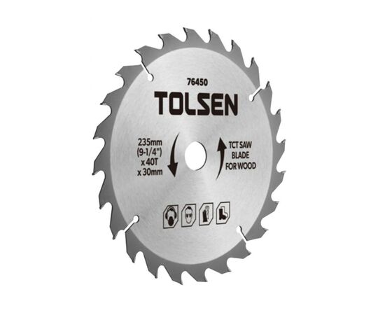 Диск пильний Tolsen пильний з ТВС напайками по дереву 254х60Т*30мм (76461)
