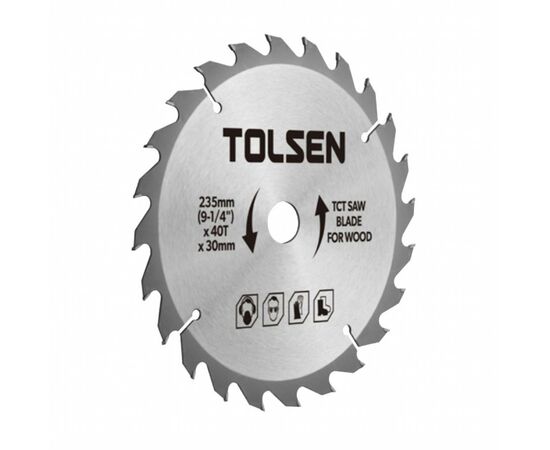 Диск пильний Tolsen пильний з ТВС напайками по дереву 305х60Т*30мм (76470)