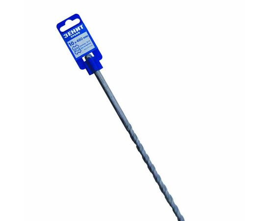 Бур Зеніт "ПРОФІ" SDS-Plus 10х460 мм, спираль 4S (20010460), изображение 3 Бур Зеніт "ПРОФІ" SDS-Plus 10х460 мм, спираль 4S (20010460), изображение 3
