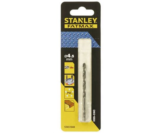 Сверло Stanley по металлу Fat Max, HSS-CNC, d=4.5 мм, L=80 x47 мм (STA51048)