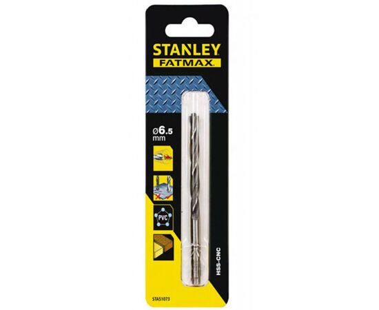 Сверло Stanley по металлу Fat Max, HSS-CNC, d=6.5 мм, L=101 x63 мм (STA51073)