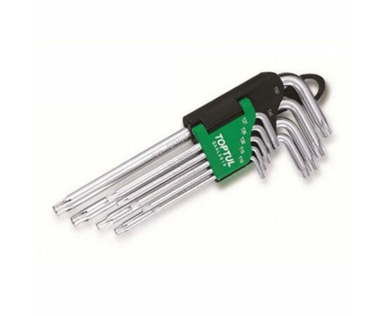 Ключ Toptul Г-образный TORX T10-T50 9ед. супердлинный с отверстием (GAAL0915)