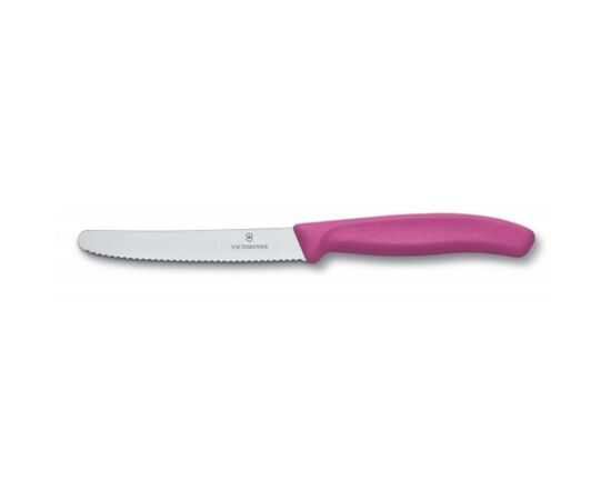 Кухонный нож Victorinox SwissClassic для овощей 11 см, волнистое лезвие, Pink (6.7836.L115)