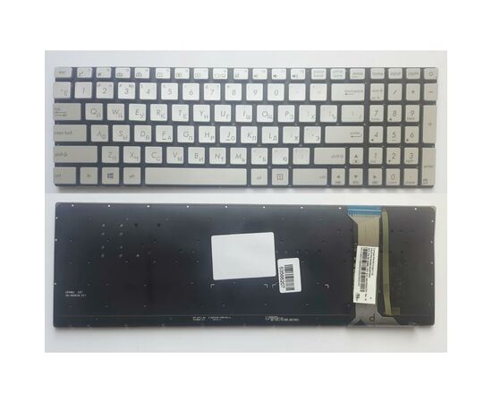 Клавиатура ноутбука ASUS N551/N552/N751/R555/G551/GL551/G552V/GL752VW серебр/подсв (A46141)