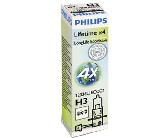 Автолампа Philips галогенова 55W (12336 LLECO C1), зображення 2