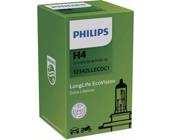 Автолампа Philips галогенова 60/55W (12342 LLECO C1), зображення 2 Автолампа Philips галогенова 60/55W (12342 LLECO C1), зображення 2