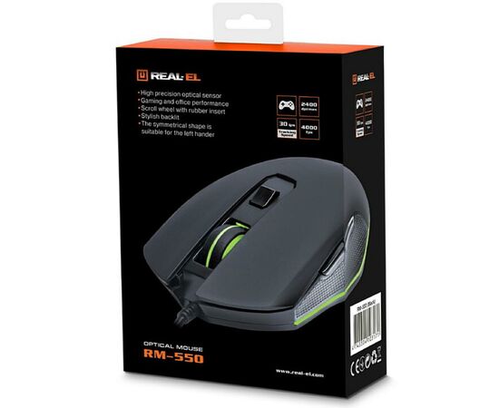 Мышка REAL-EL RM-550 Black, изображение 9 Мышка REAL-EL RM-550 Black, изображение 9