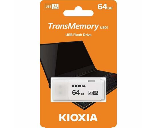 USB флеш накопитель Kioxia 64GB U301 White USB 3.2 (LU301W064GG4), изображение 3 USB флеш накопитель Kioxia 64GB U301 White USB 3.2 (LU301W064GG4), изображение 3