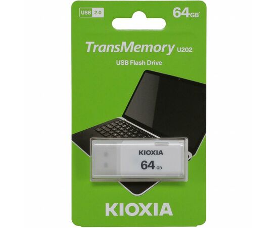 USB флеш накопитель Kioxia 64GB U202 White USB 2.0 (LU202W064GG4), изображение 3 USB флеш накопитель Kioxia 64GB U202 White USB 2.0 (LU202W064GG4), изображение 3